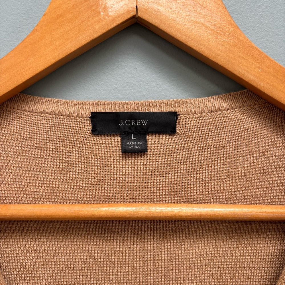 J. Crew Juliette collarless sweater-blazer in khaki L - Picture 6 of 9